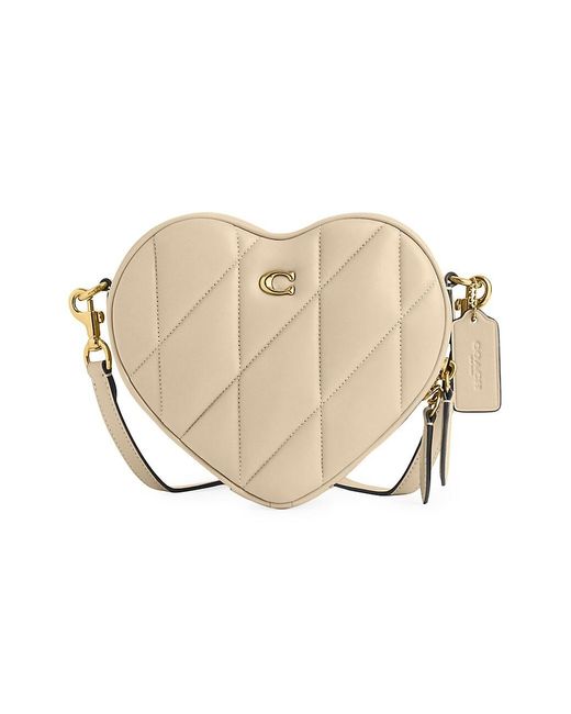 COACH Quilted Leather Heart Crossbody Bag in Natural Lyst