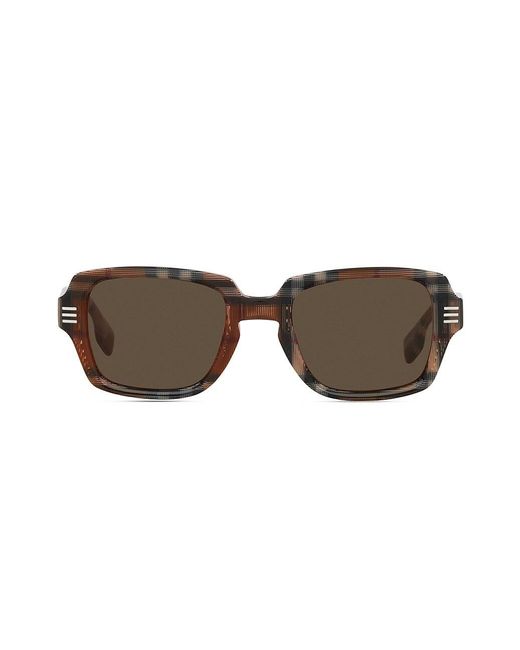 Burberry Be4349 51mm Rectangle Sunglasses in Brown Check (Brown) for
