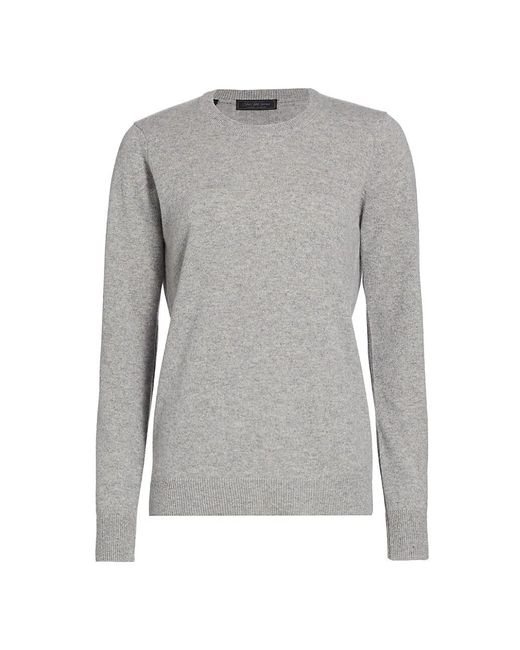 Saks Fifth Avenue Crewneck Cashmere Pullover Sweater in Gray | Lyst