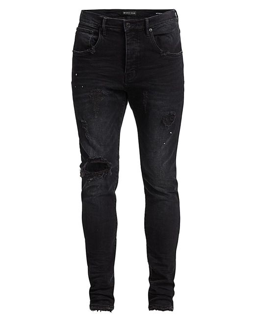 Purple Brand Denim P001 Over Spray Slimfit Jeans in Black for Men Lyst