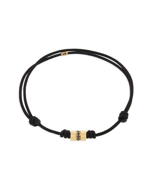 Luis Morais White Diamond & 14k Gold Cord Bracelet in Black for Men | Lyst