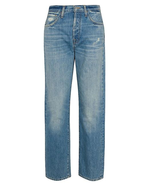 7 For All Mankind Denim Star-panel High-rise Easy Straight-leg Jeans in ...