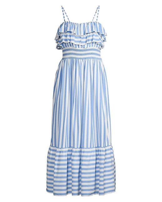 Vineyard Vines Metallic Stripe Midi-dress in Blue | Lyst