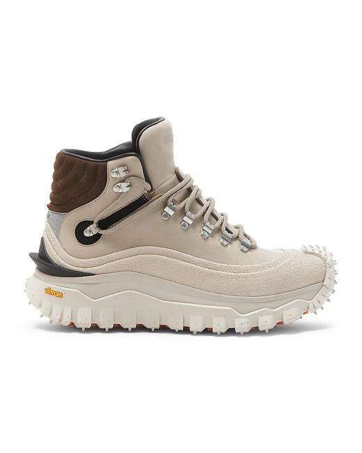 Moncler Trailgrip High Gtx Leather Hightop Sneakers in Natural for Men