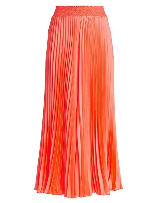 Alice + Olivia Kimbra Wide-leg Pleated Pants in Red | Lyst