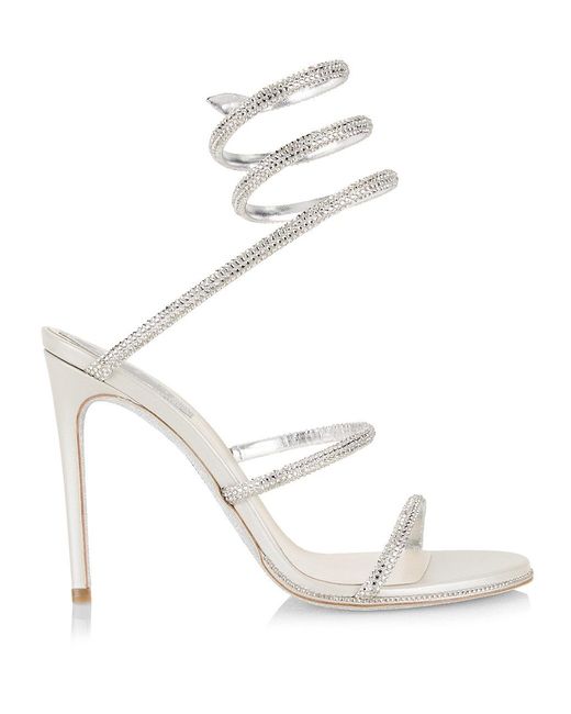 rené caovilla metallic cleo crystal embellished sandals