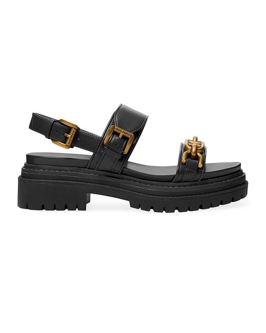 MICHAEL Michael Kors Kailey Leather Lug-sole Sandals in Black | Lyst