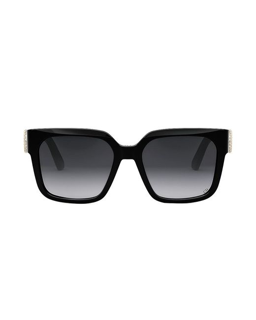 dior Shiny Black Gradient Smoke 30montaigne S11i 55mm Square Sunglasses