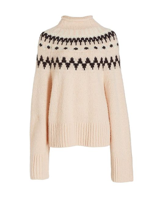 A.L.C. Wool Ruby Oversized Fair Isle Sweater in White | Lyst