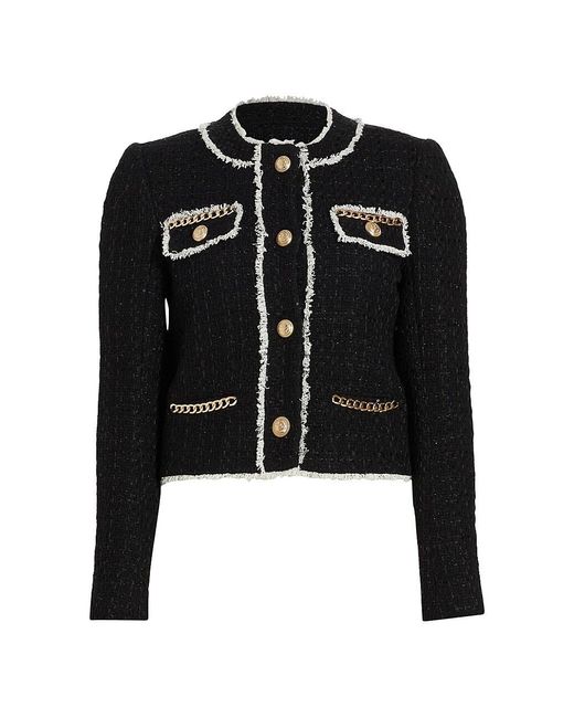 Generation Love Serena Contrast Tweed Jacket in Black | Lyst