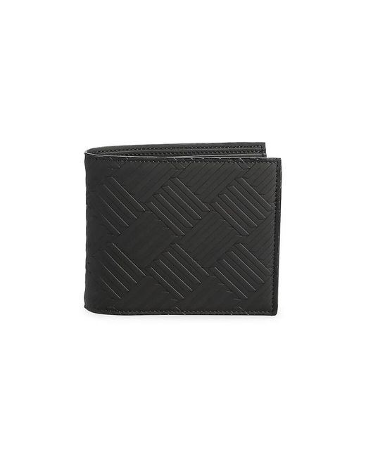 Bottega Veneta Leather Debossed Bifold Wallet in Black Silver (Black ...