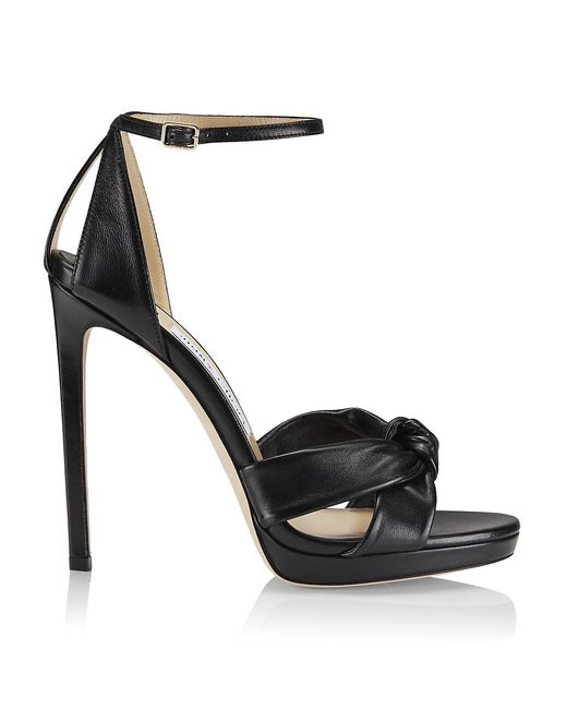 Jimmy Choo Rosie 120mm Leather Platform Sandals in Black | Lyst