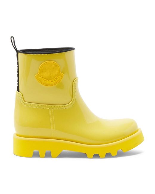 Moncler Ginette Rubber Rain Boots in Yellow | Lyst