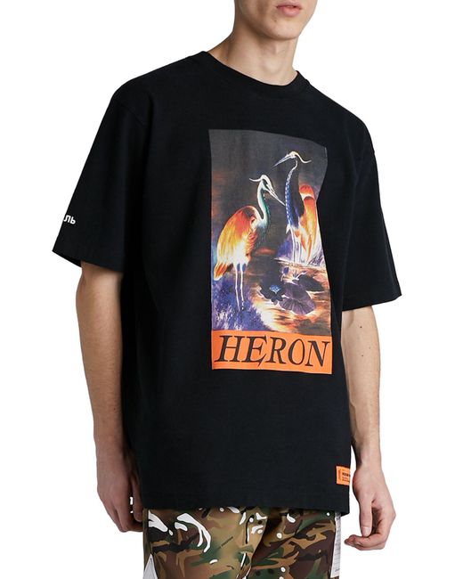 Heron Preston Cotton Graphic Print Jersey T-shirt in Black Orange ...