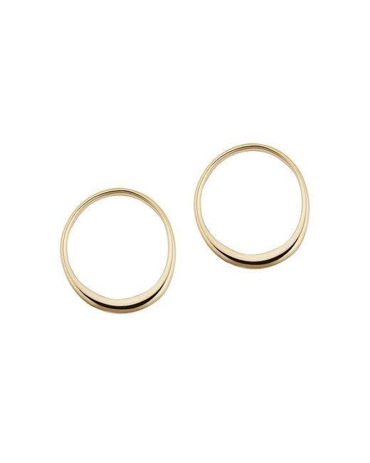 Oradina 14k Yellow Solid Gold The Archie Studs in White | Lyst