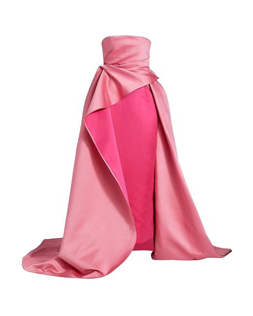 Carolina Herrera Twotone Dramatic Train Gown in Pink Lyst