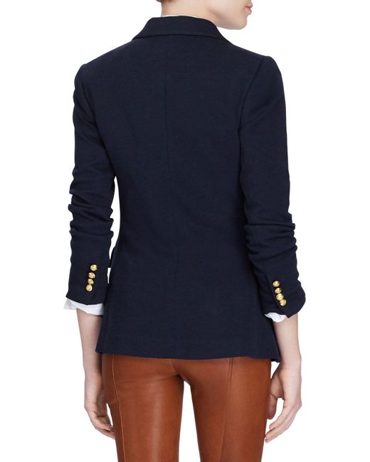 ralph lauren knit double breasted blazer