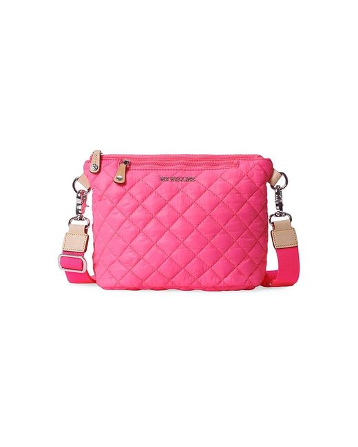 MZ Wallace Synthetic Metro Scouth Quilted Nylon Crossbody Bag in Neon
