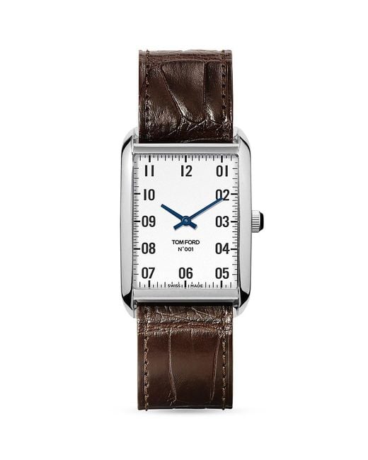 Tom Ford 001 Stainless Steel & Embossed Leather Strap Watch for Men | Lyst