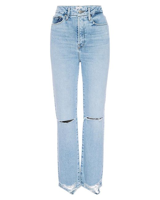 GOOD AMERICAN Denim Good Curve Straight Mid-rise Jeans in Indigo (Blue ...