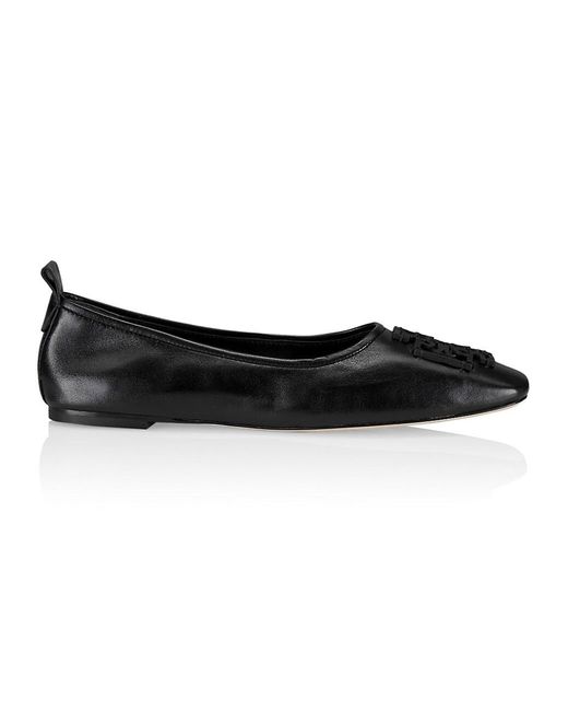 Tory Burch Ines Leather Ballet Flats in Black | Lyst