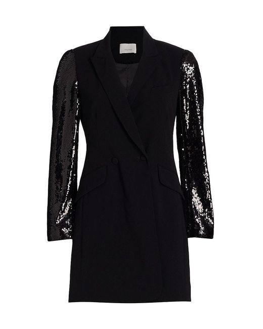 Cinq À Sept Synthetic Kaylen Sequin Blazer Dress in Black | Lyst