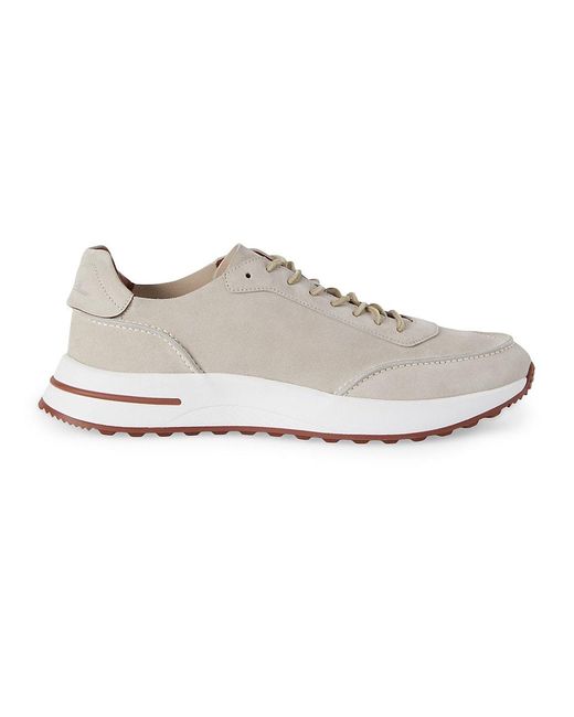 Loro Piana Week-end Walk Suede Sneakers in White for Men | Lyst