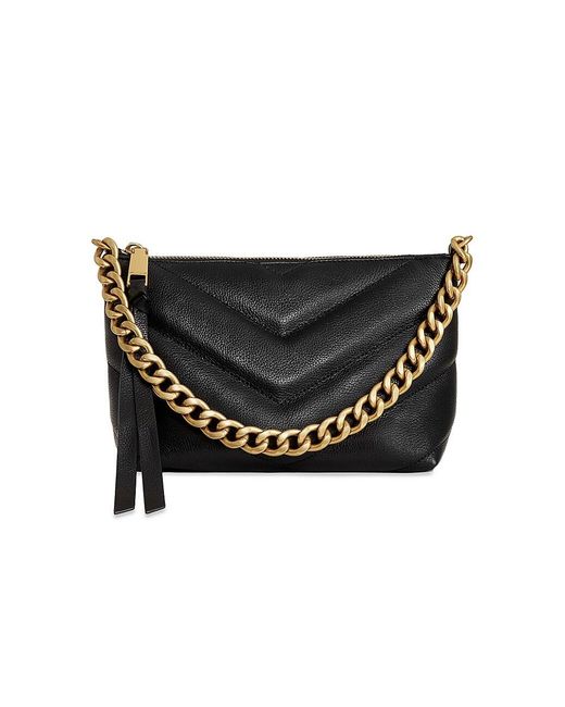 Rebecca Minkoff Edie Quilted Leather Chain Crossbody Bag in Black Lyst