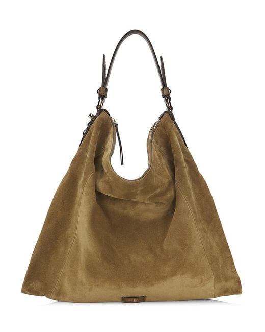 Jimmy Choo Ana Suede Hobo Bag in Green | Lyst