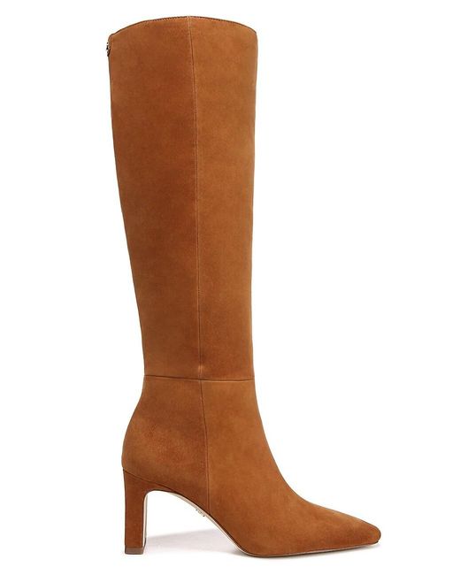 Sam Edelman Sylvia Suede High Boots in Brown | Lyst