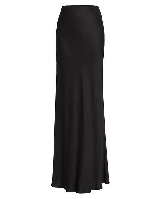 L'Agence Zeta Satin Maxi Skirt in Black | Lyst
