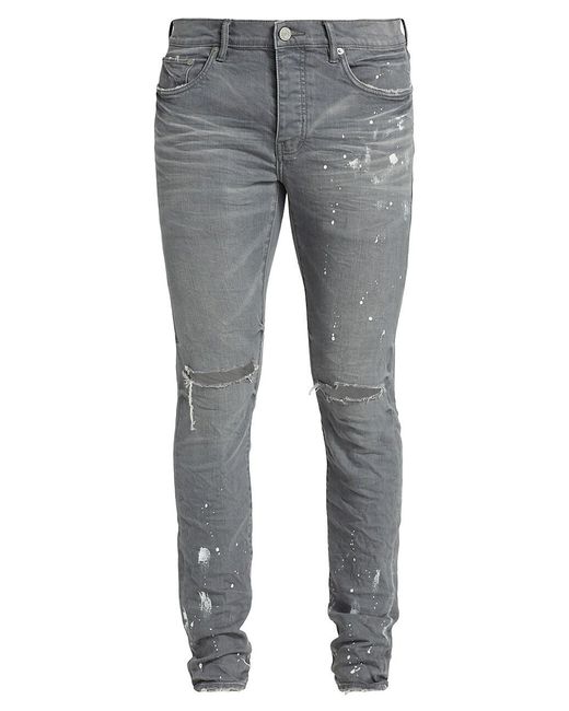 Purple Brand Denim P001 Worn Stretch Skinny Jeans in Gray for Men | Lyst