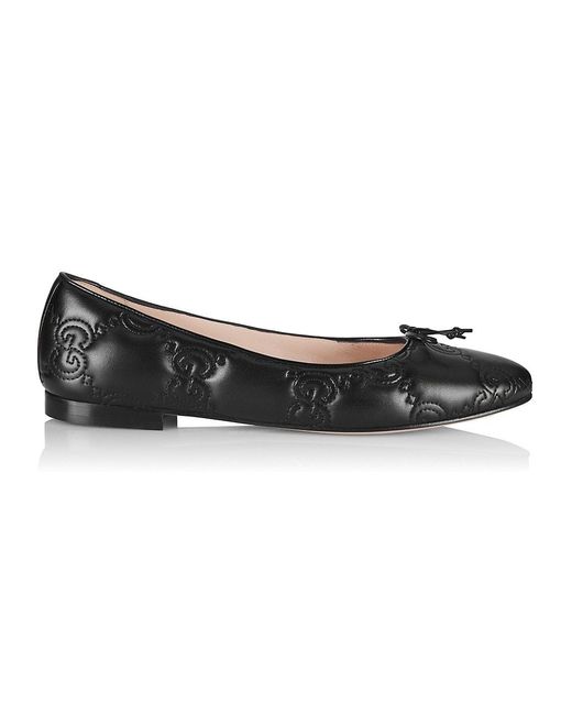 Gucci Quilted Leather Ballet Flats in Black Lyst