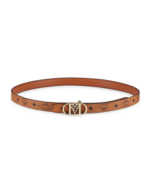 MCM Mode Travia Reversible Leather Belt in Cognac (Brown) | Lyst