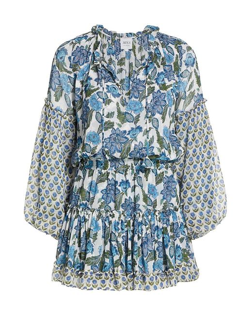 MISA Los Angles Synthetic Elisabetta Floral Minidress in Blue | Lyst