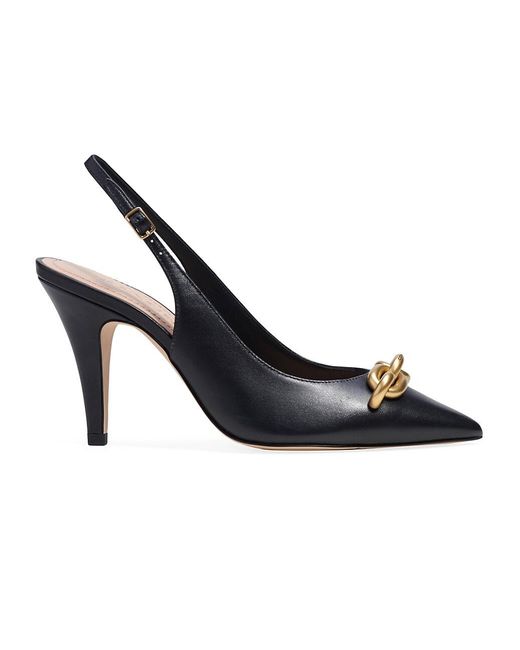 COACH Sadie 90mm Leather Slingback Pumps in Black Lyst