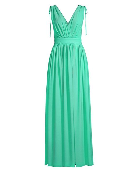 ONE33 SOCIAL Tie-shoulder Maxi Dress in Green | Lyst