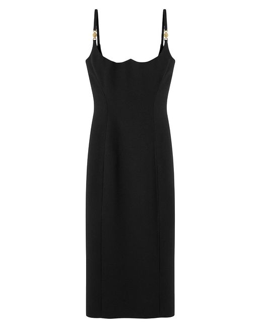 Versace Medusaembellished Satin Cocktail Dress in Black Lyst