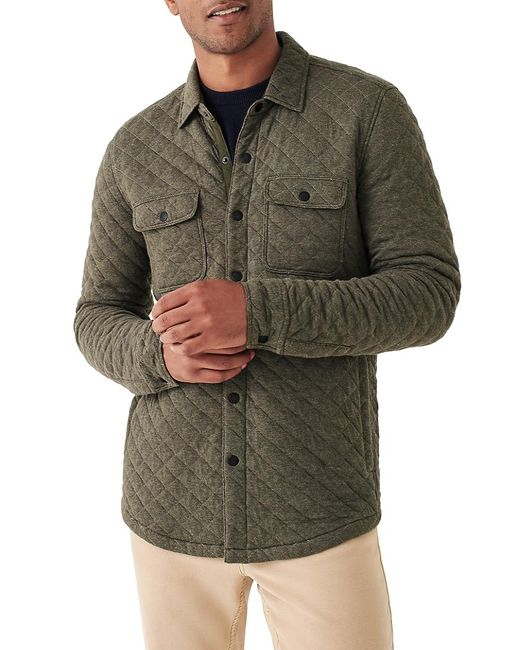 Faherty Epic Quilted Fleece Jacket in Green for Men Lyst