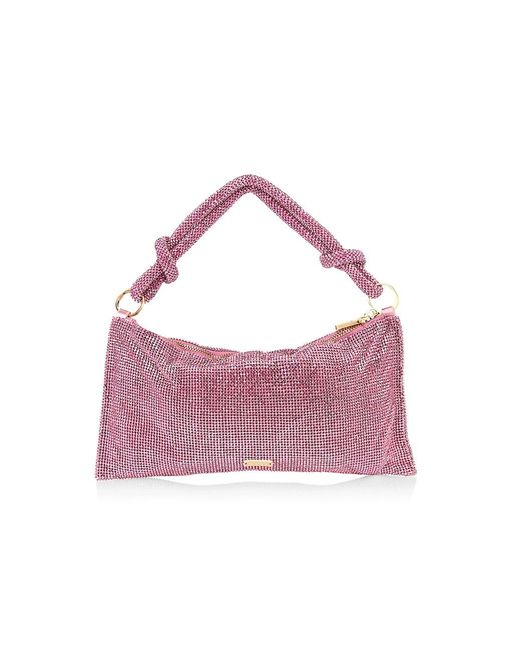 Cult Gaia Nano Hera Rhinestone Mesh Shoulder Bag in Pink | Lyst
