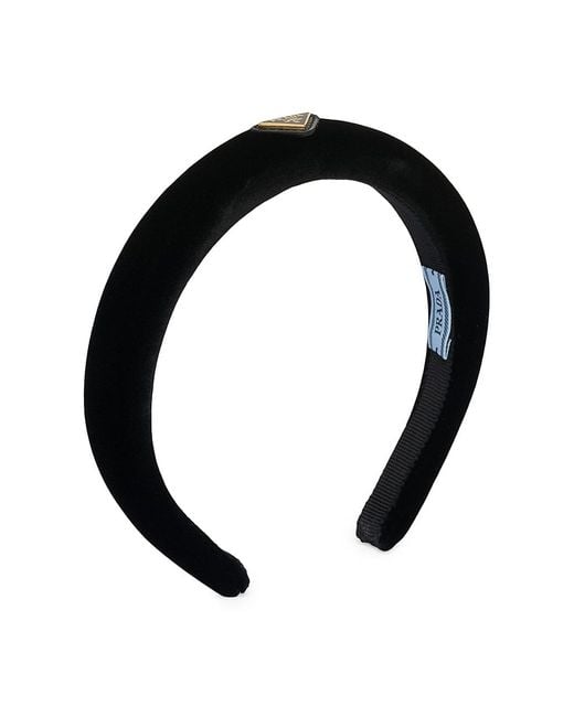 Prada Velvet Headband in Black | Lyst