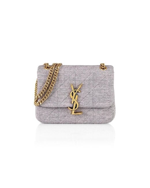 Saint Laurent Wool Jamie Quilted Mini Chain Bag in Gray | Lyst