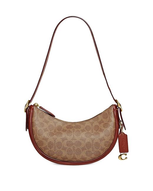 COACH Luna Monogramcoated Canvas Shoulder Bag in Tan Rust (Brown) Lyst
