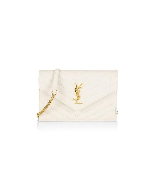 Shop Saint Laurent Small Monogram Matelass Leather Wallet-On-Chain