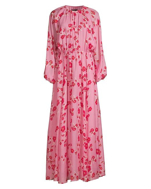 Cynthia Rowley Silk Maxi Dress in Pink Cherry Blossom (Pink) | Lyst