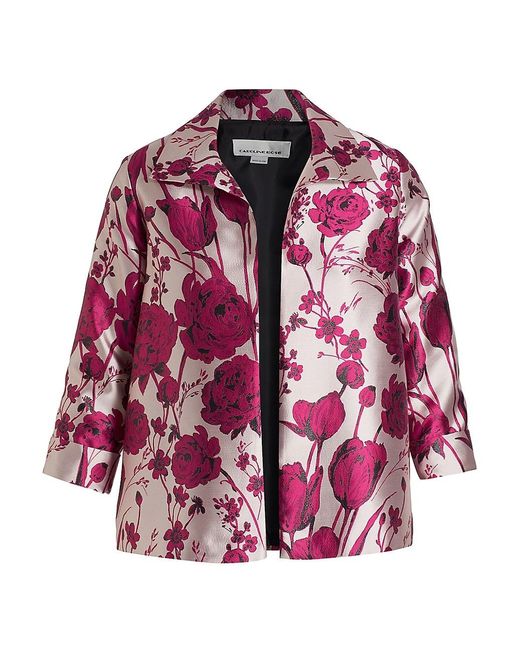 Caroline Rose, Plus Size Blooming Colors Rose Jacquard A-line Jacket in  Pink | Lyst