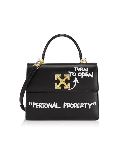 Off-White c/o Virgil Abloh Jitney Leather Graphic Top-handle Bag in ...