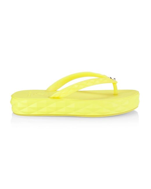 Jimmy Choo Rubber Diamond Flip-flops in Soft Yellow (Yellow) | Lyst