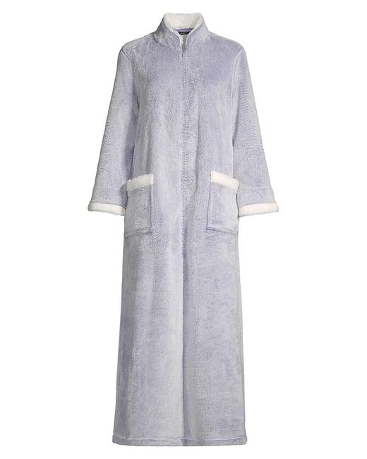 Natori Cashmere Sherpatrim Zip Robe in Slate Purple (Gray) Lyst