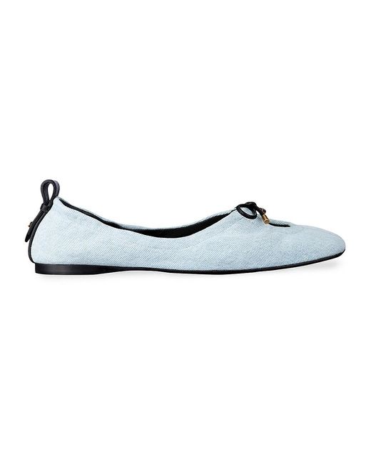 FRAME Le Sunset Denim Ballet Flats in Light Wash (Blue) Lyst